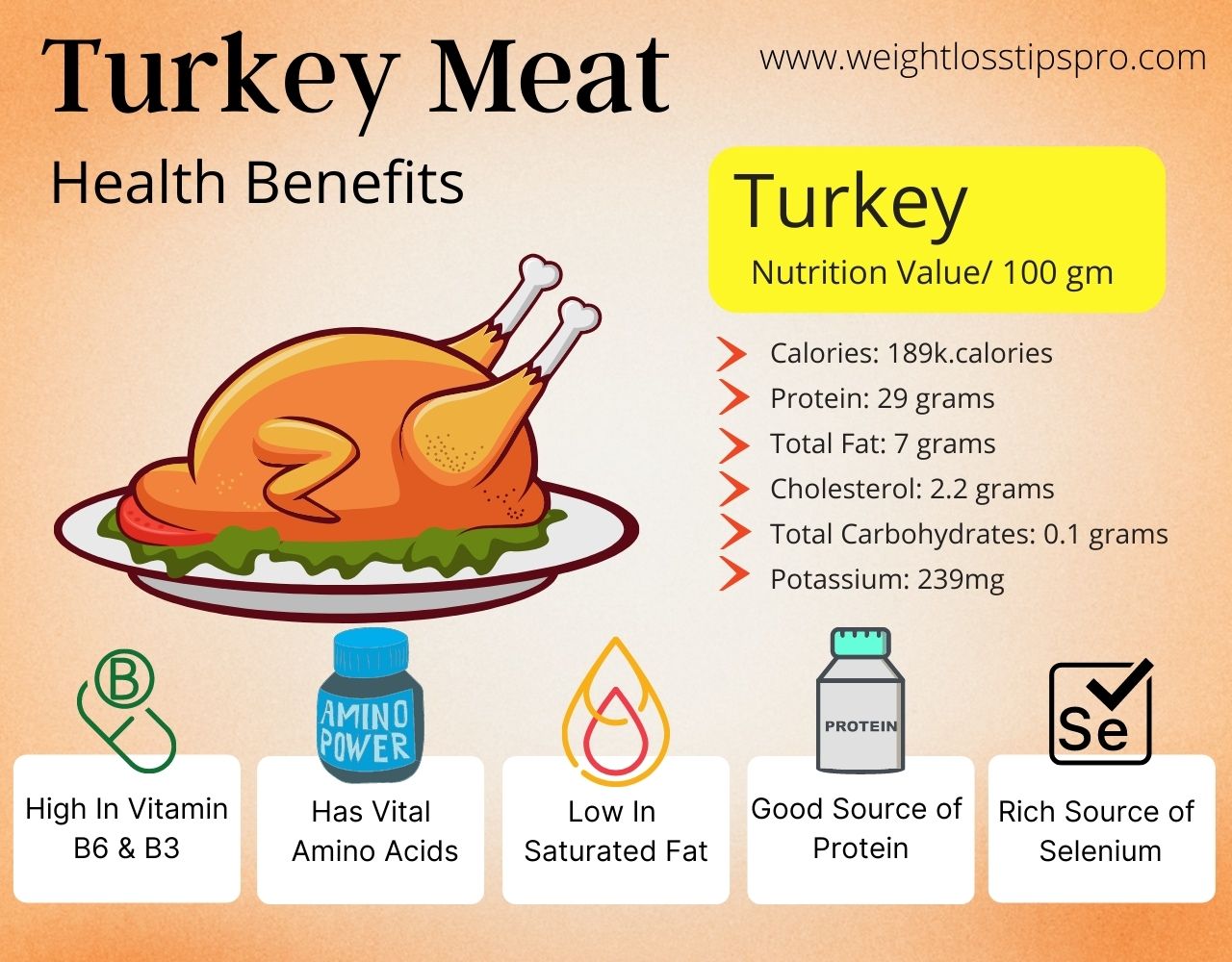 Turkey Meat Health Benefits & Nutritional Facts Weight Loss